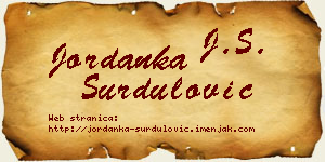 Jordanka Surdulović vizit kartica